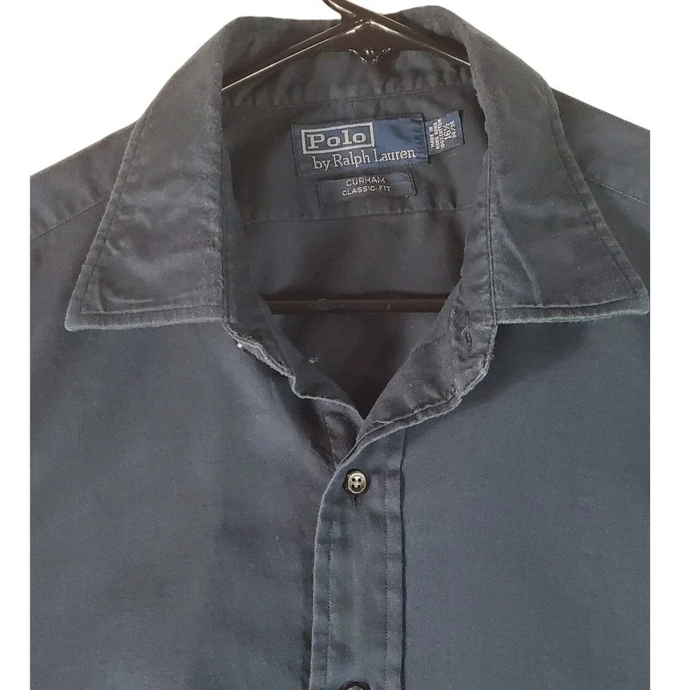 Polo‎ Ralph Lauren Curham Classic Fit Navy Blue  Button Down Shirt 16.5 34/35